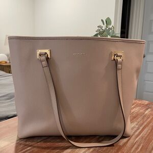 Anne Klein Beige Tote with Gold Accents